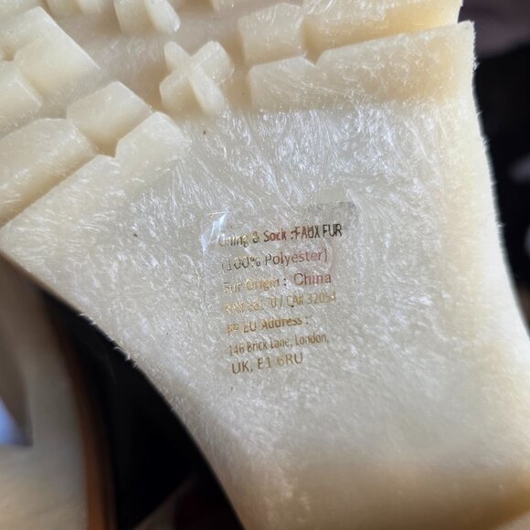 NWOT FREE PEOPLE (7.5 - 8) JAMES COZY Black Leather Faux Fur Mule - Picture 7 of 8